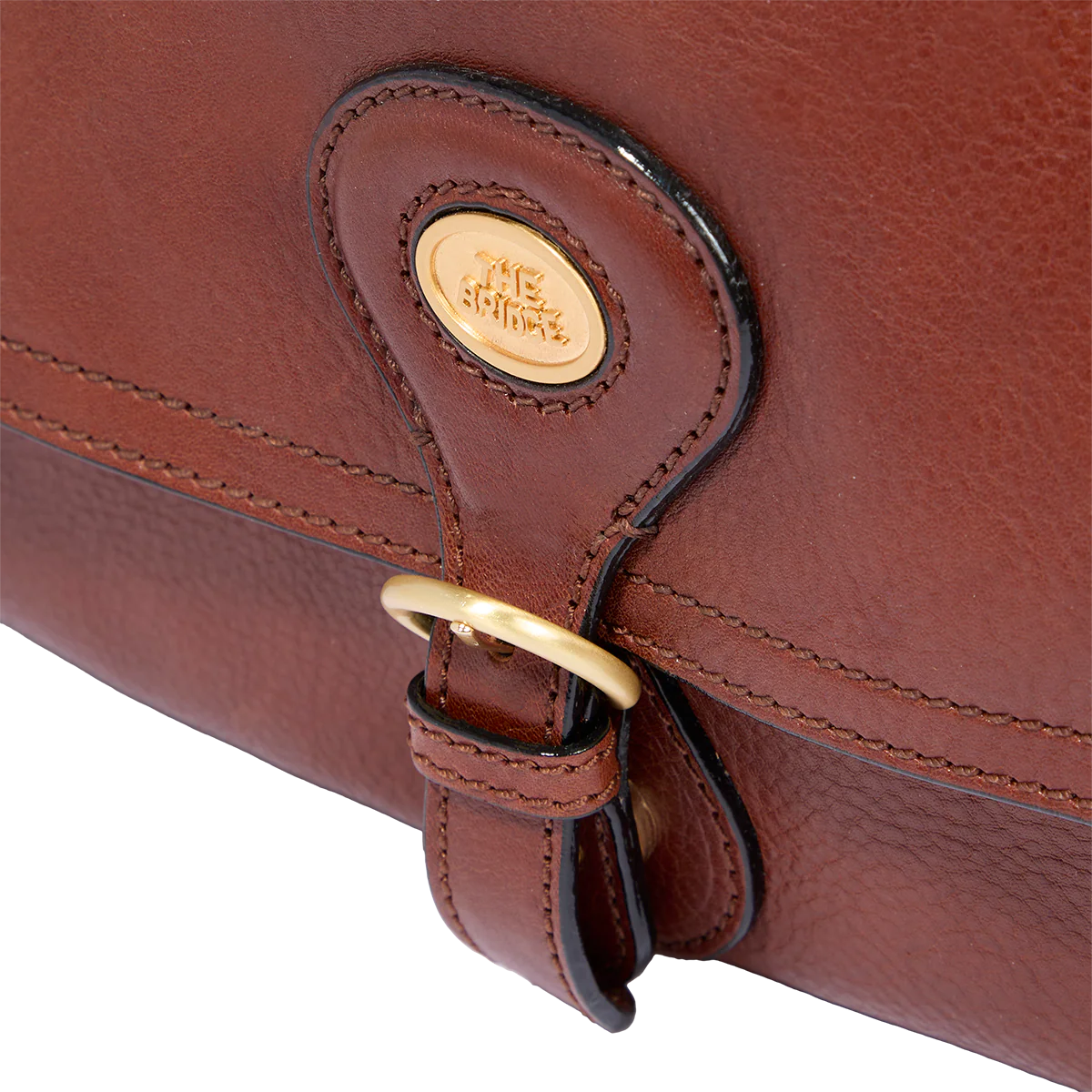 Large leather shoulder bag with front flap - Image 5