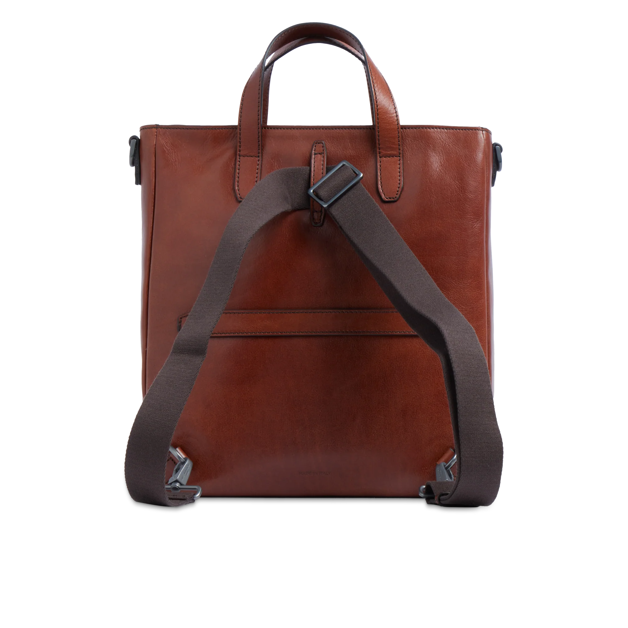 Leather and fabric briefcase with shoulder strap - Image 6