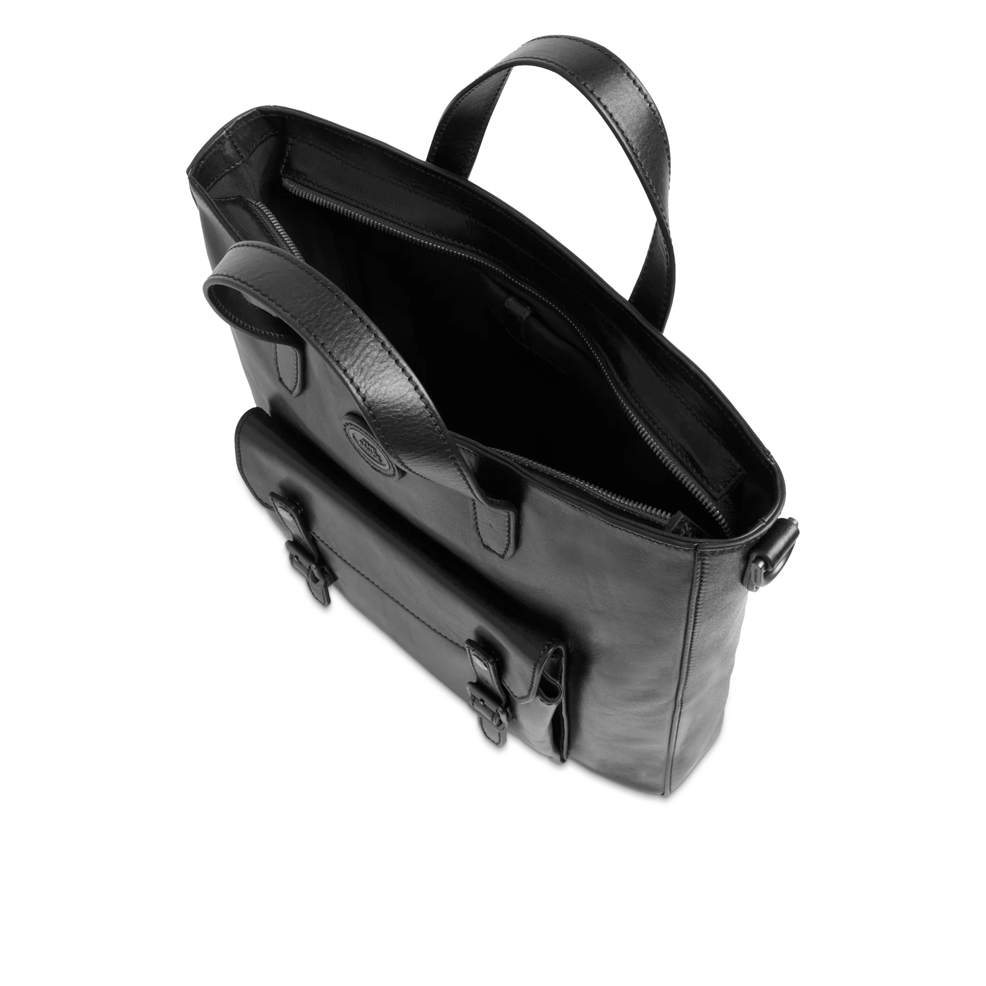 Leather and fabric briefcase with shoulder strap - Image 4