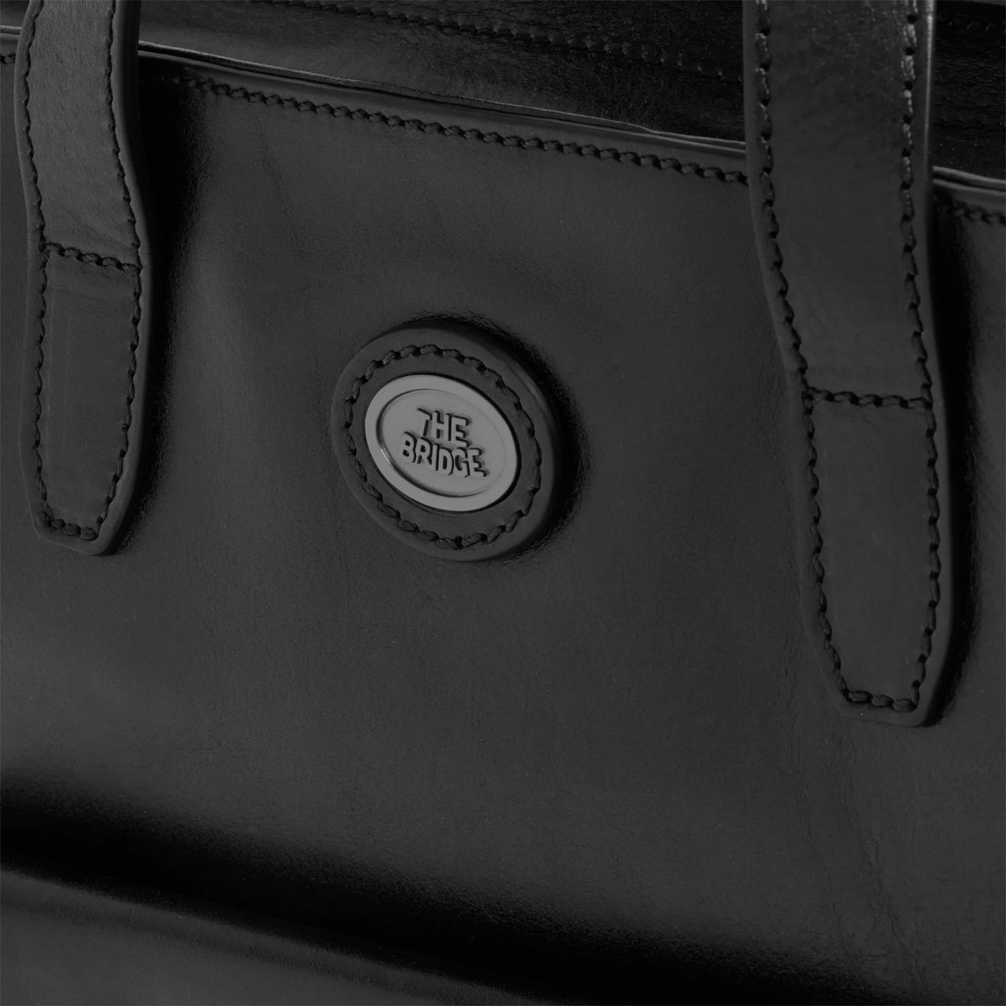 Leather and fabric briefcase with shoulder strap - Image 5
