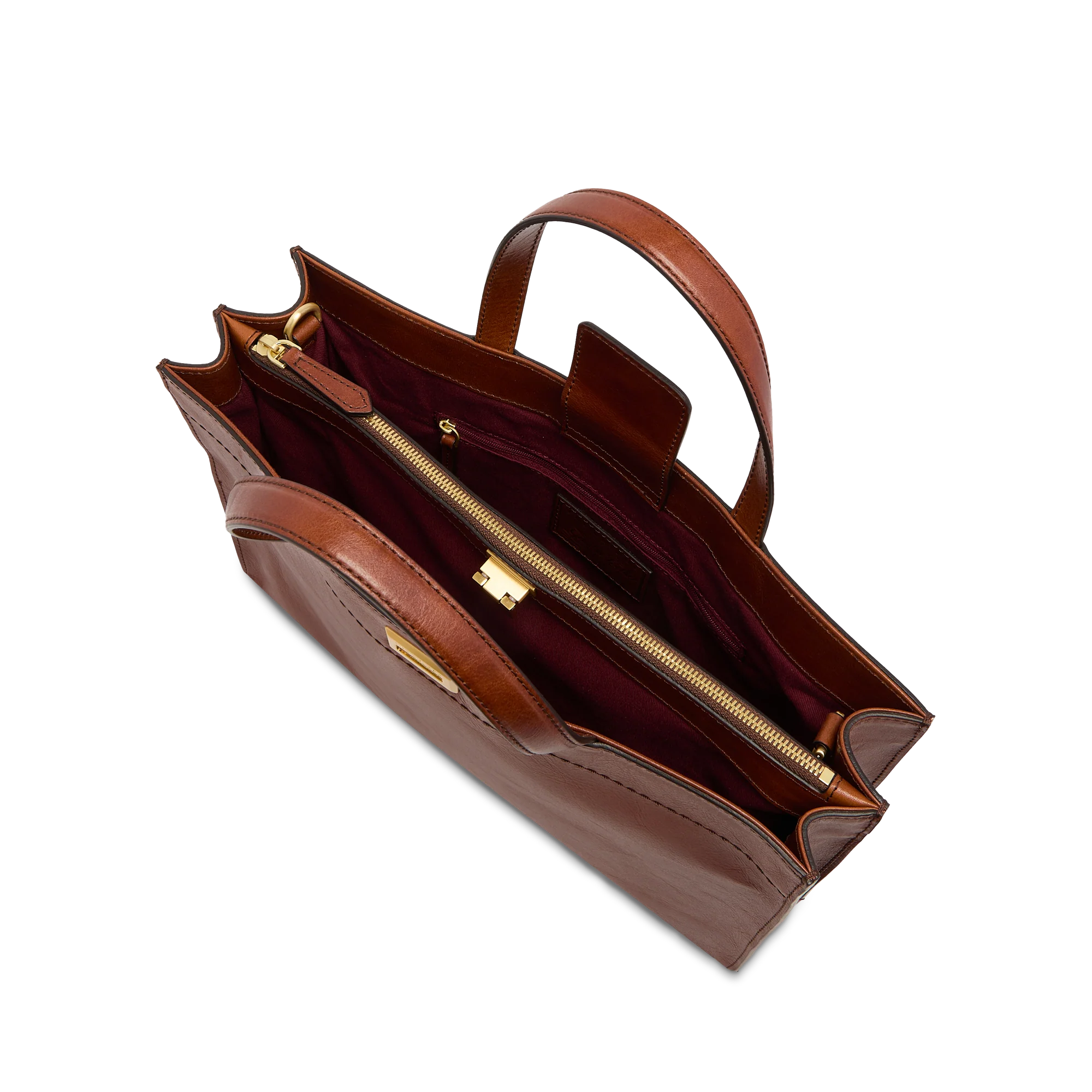 Leather handbag with removable shoulder strap - Image 4