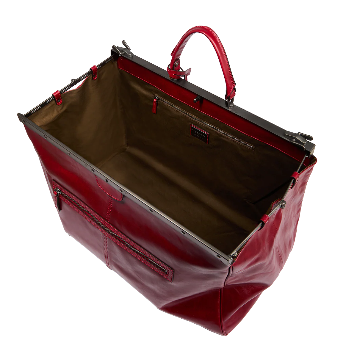 Leather travel duffle bag - Image 4