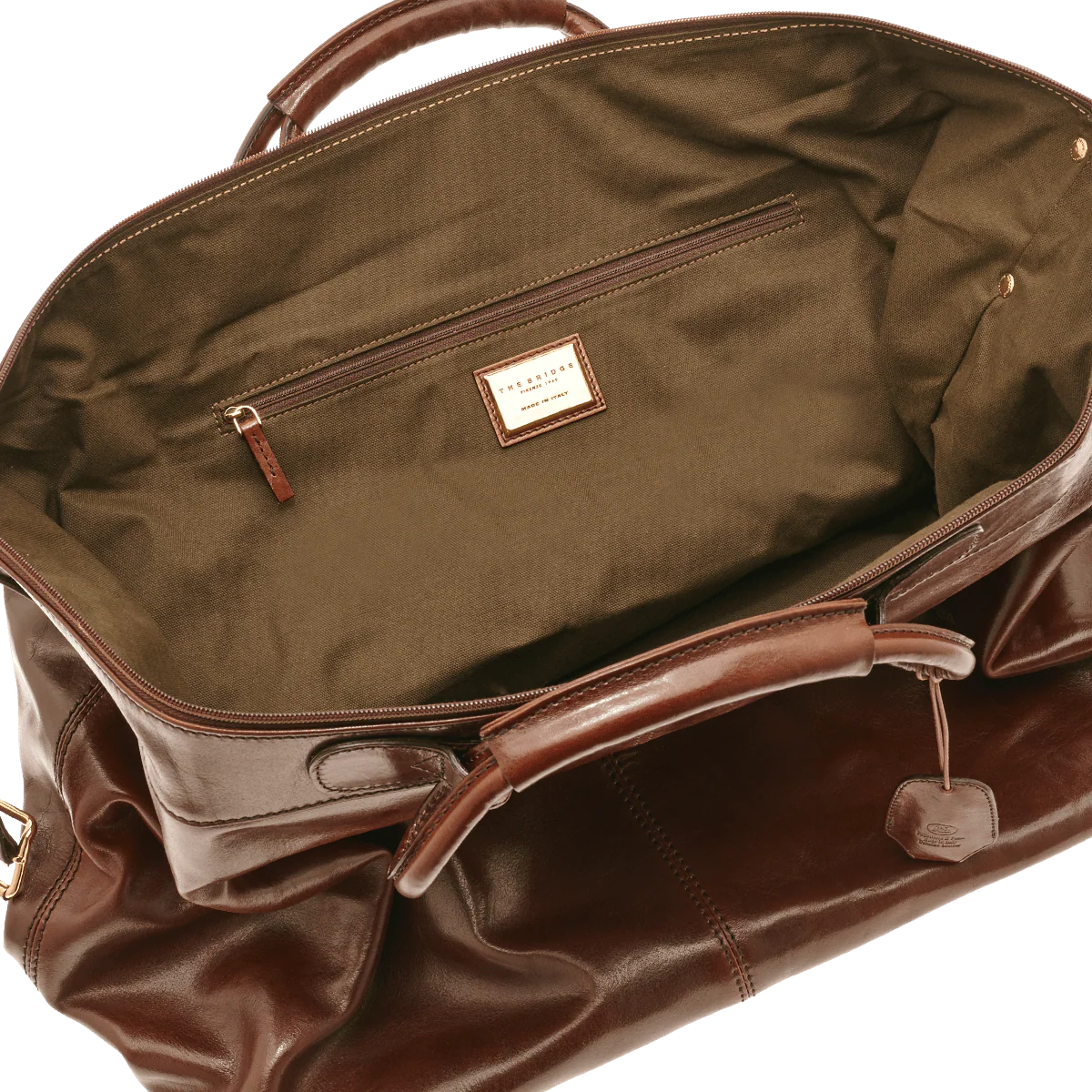 Leather travel duffle bag - Image 4